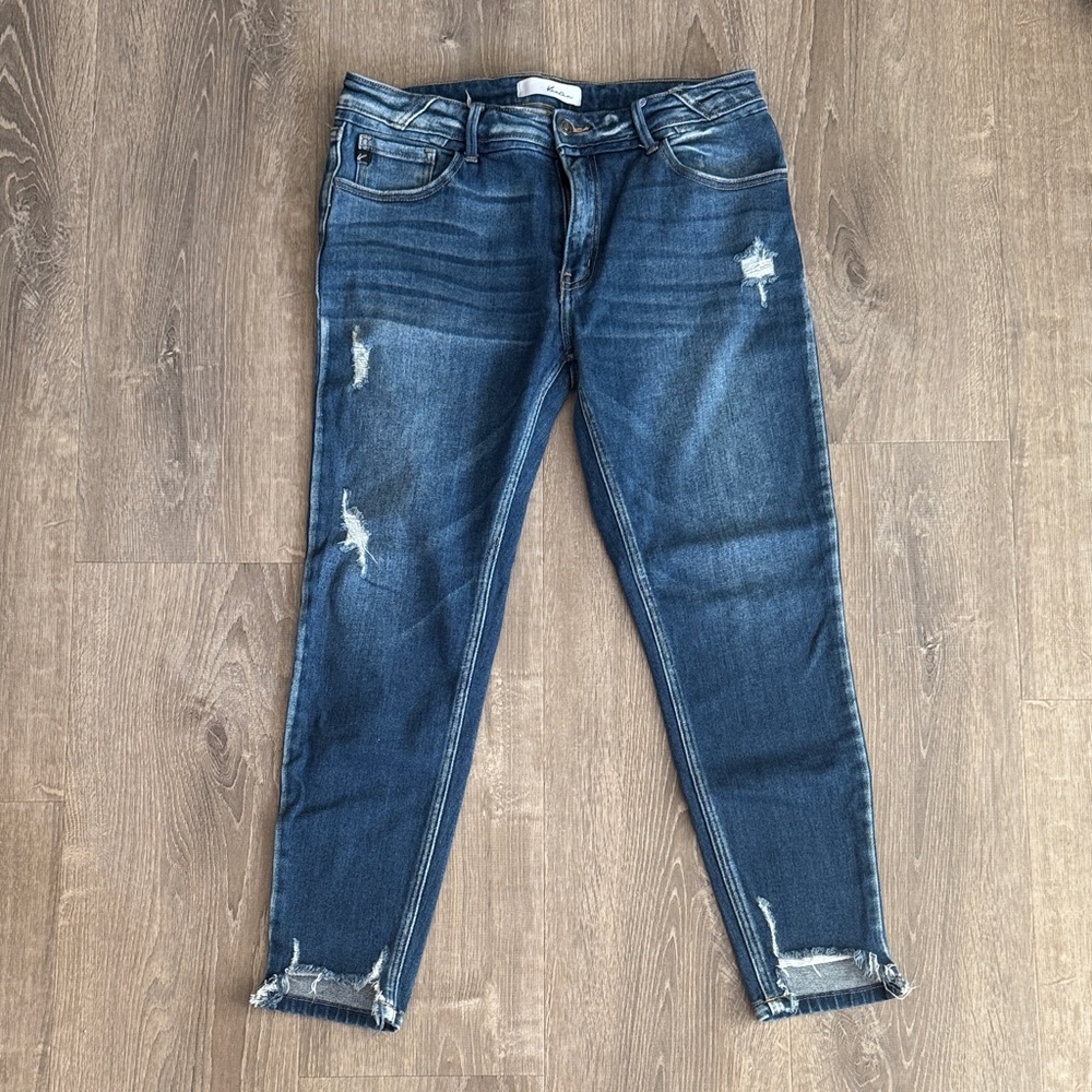 Women's Kancan Blue Distressed Jeans